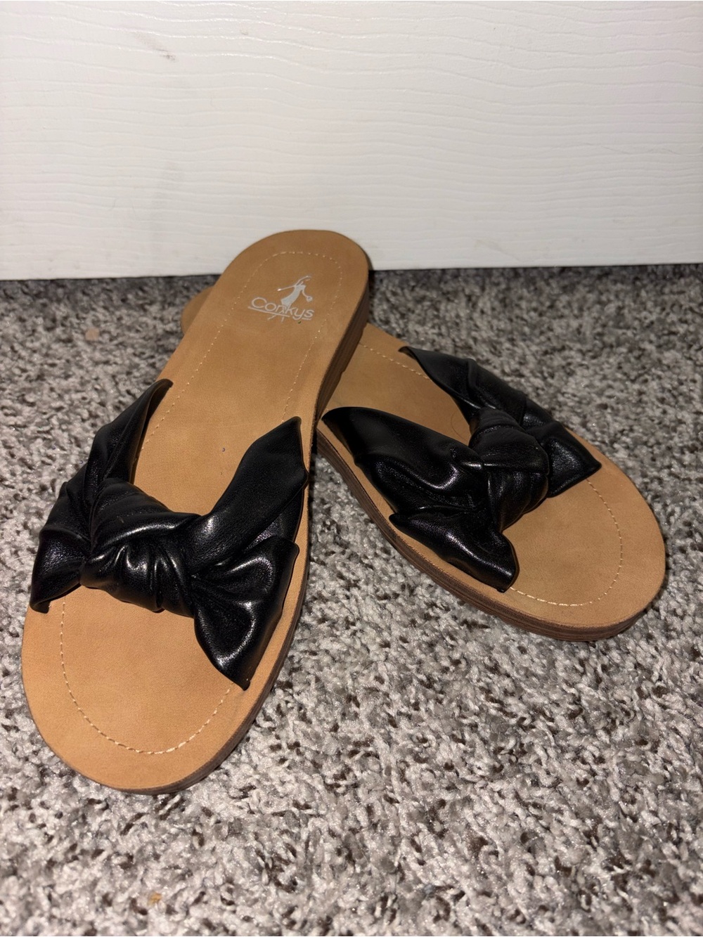 Corky’s Sea La Vie Sandals Women’s Size 9 Black Strap Cork Bottom With Box
